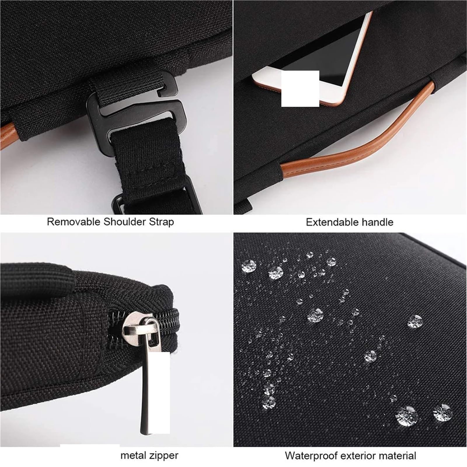 Funda impermeable a prueba de golpes for ordenador portátil, bolso hombro, funda protectora for 10", 11", 13", 14", 15,6", 17" para Portátil de 15,6
