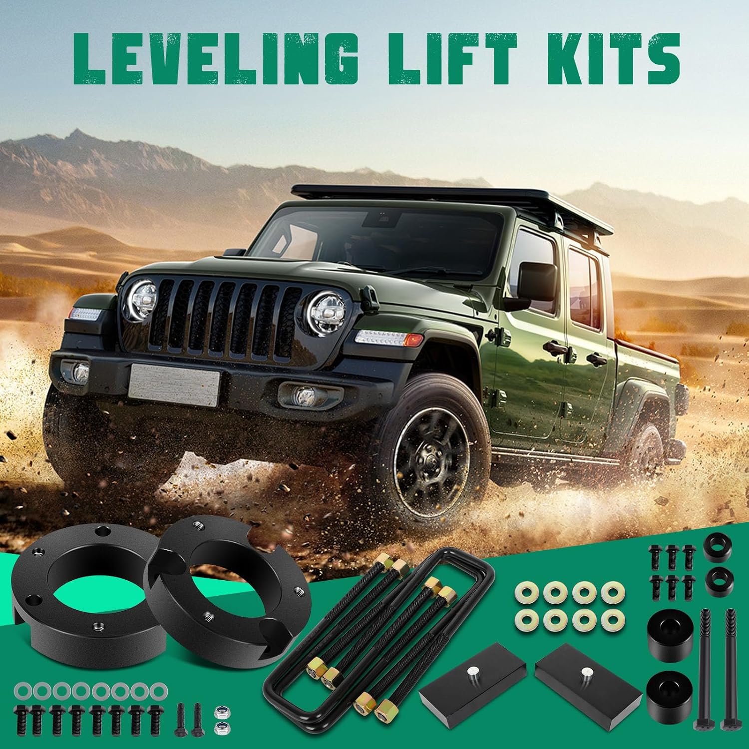 SCITOO 2" Front and 1" Rear 2-3" Front Leveling lift kit Fit for Toyota for Tacoma 2005-2023