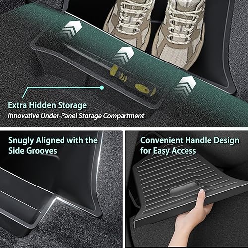 Miniatura 5 de Contenedores de almacenamiento para maletero, organizador de maletero diseñado para Tesla Model Y Juniper 2025 2026, 5 plazas, 2 cajas de