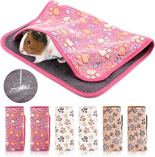 6 Pack Guinea Pig Cage Liners, Washable Guinea Pig Bedding, Guinea Pig Fleece Cage Liners, 3 Styles Waterproof Guinea Pig Blankets for Guinea Hamster Rabbit Chinchilla Hedgehog