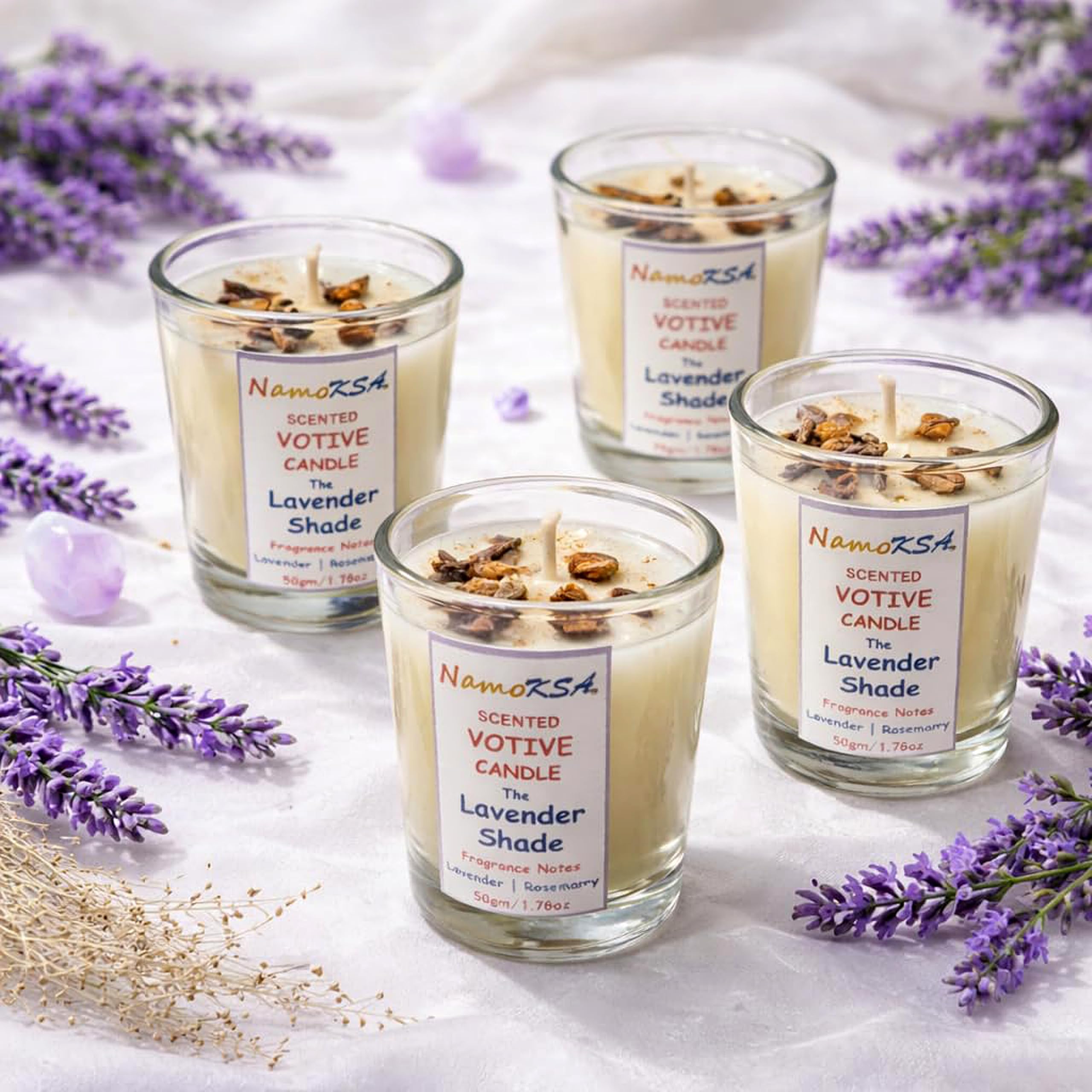 The Lavender Shade Scented Candle Shot Glass 50g, Aromatherapy Candle for Stress & Headache Relief, Relaxing Herbal Home Fragrance, Long Burn 8–12 Hours, Handmade Candle for Decor & Gifts-image-24