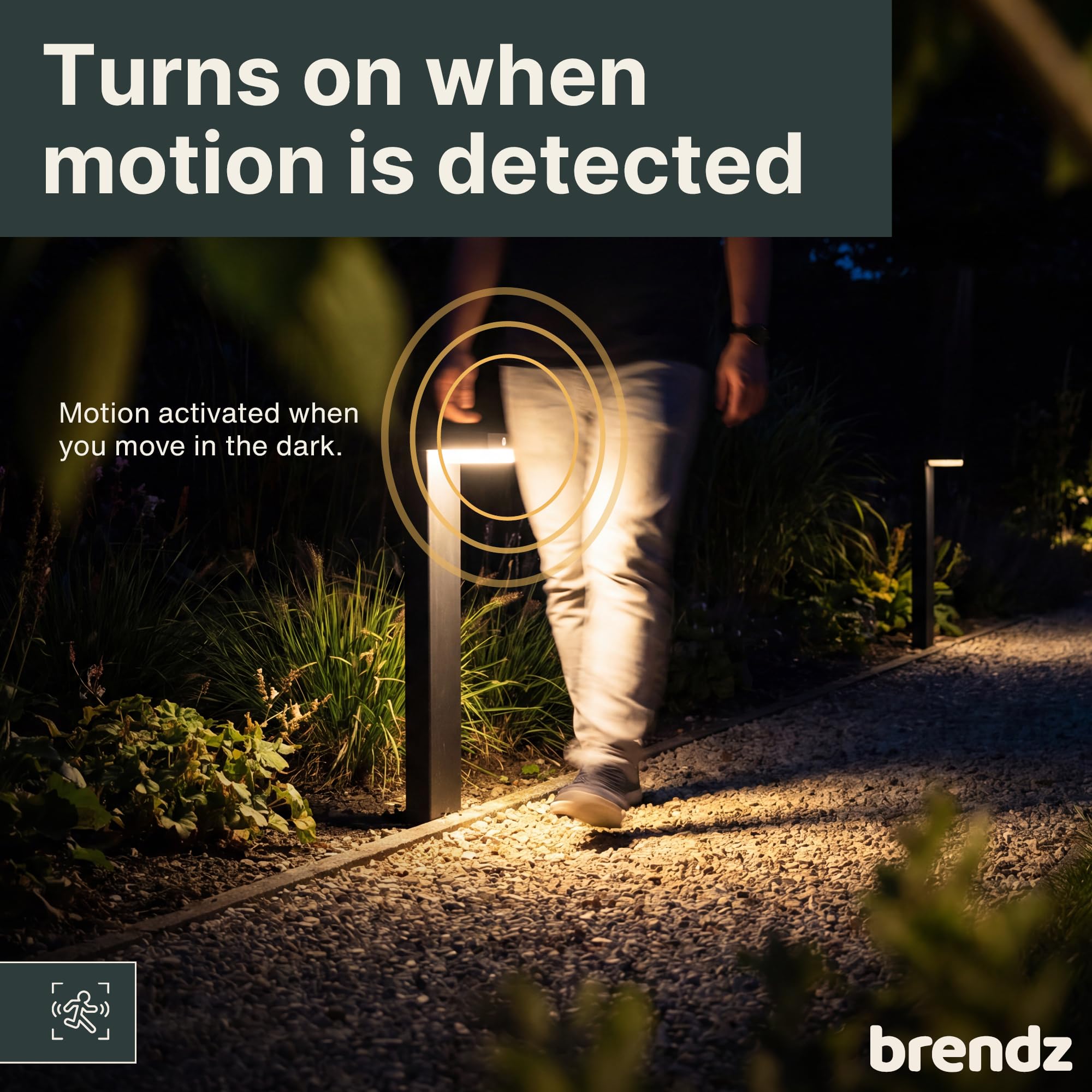 Brendz Solar Wegeleuchte, USB-C, Bewegungssensor, IP44