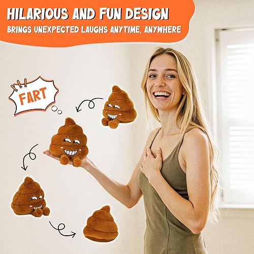 Miniatura 3 de Juguete de Peluche de Caca que se Tira Pedos  Divertido Juguete de Caca con 30 Sonidos de Pedos Graciosos, Regalo de Broma Suave y Duradero para