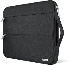 Voova Laptop Sleeve 15.6 Inch, Laptop Case for MacBook Pro 16, Black | Laptop sleeve for 15.6-16-inch laptops with waterproof fabric, velvet lining, shock-absorbing padding, handle and pocket.