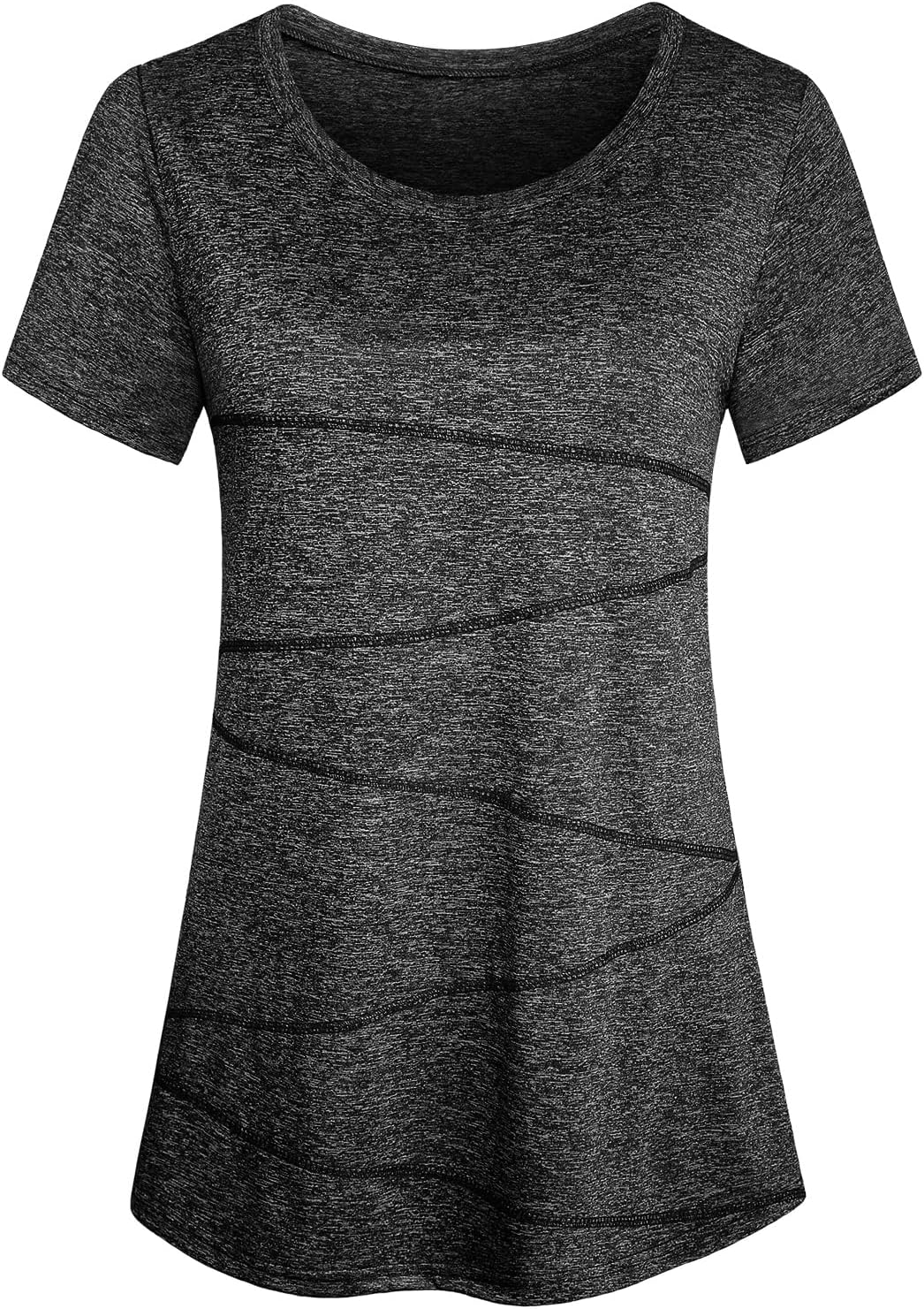 Workout Tops for Women Short Sleeve Shirts for Women Quick Dry Line Decor Yoga Tops