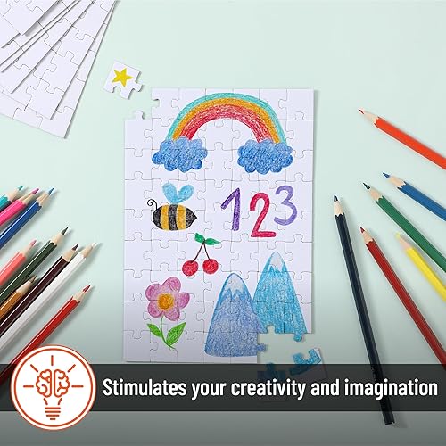 Miniatura 20 de Mr. Pen Rompecabezas en blanco - Paquete de 8, 28 piezas/paquete, 5.5 x 8.1 pulgadas, blanco, rompecabezas en blanco para dibujar
