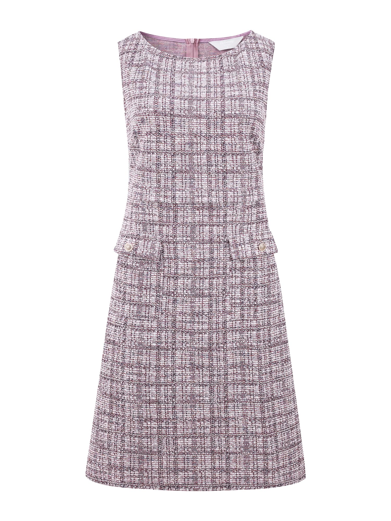 Photo 1 of Hobemty Women's Sleeveless Tweed Dress Boat Neck Work Office Sheath Dresses XX-Large Purple Pink