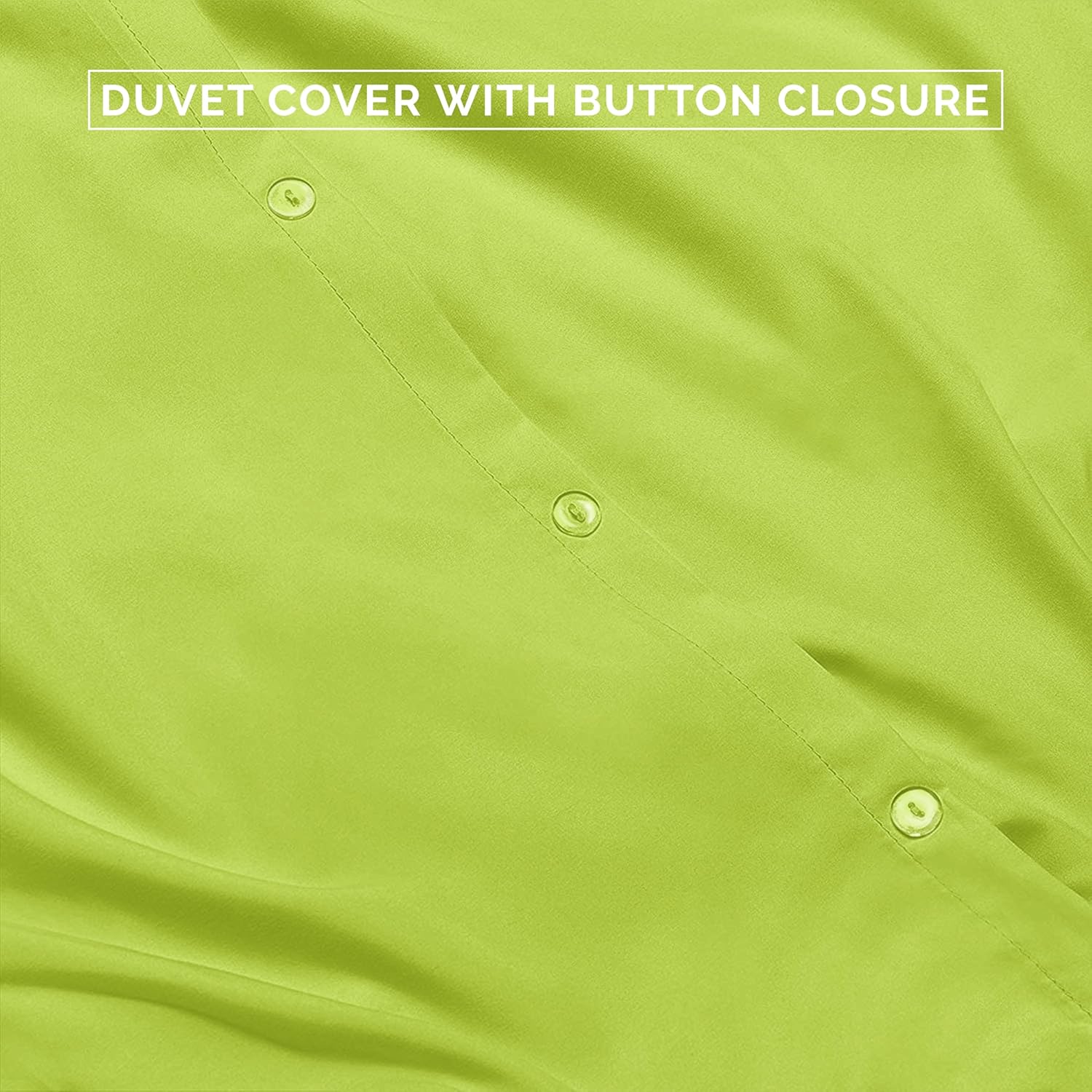 Elegant Comfort Luxury 3-Piece Duvet Cover Set - 1500 Premium Hotel Quality Microfiber Hotel Collection - Comforter Cover with Button Closure and Shams, Full/Queen, Lime