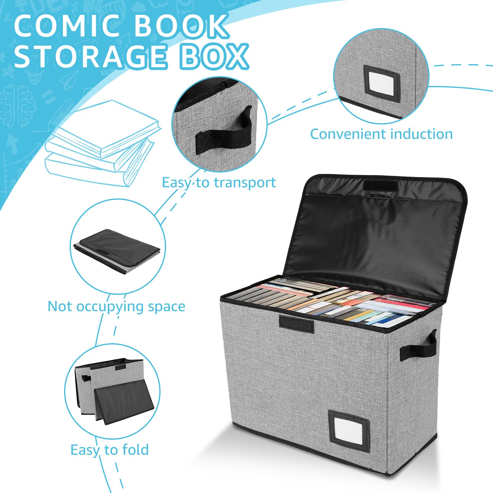 SmartStore Scatole Portaoggetti Grandi In Plastica Con Coperchio, 61 L - Foto 3