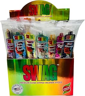 Swag 11" Premium Hand Dipped Incense Sticks, 10 Assorted Packs, Total 100 Sticks