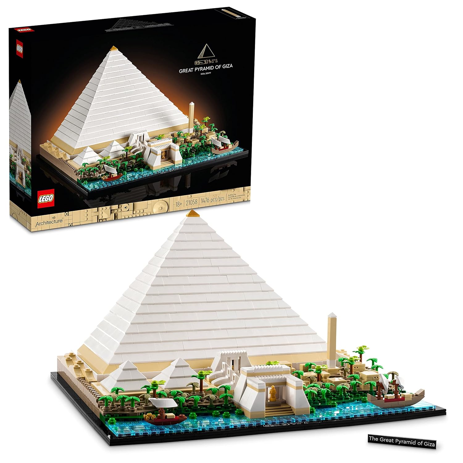 LEGO Architecture Great Pyramid of Giza Set 21058 Home D cor Model Building Kit Creative DIY Activity Famous
