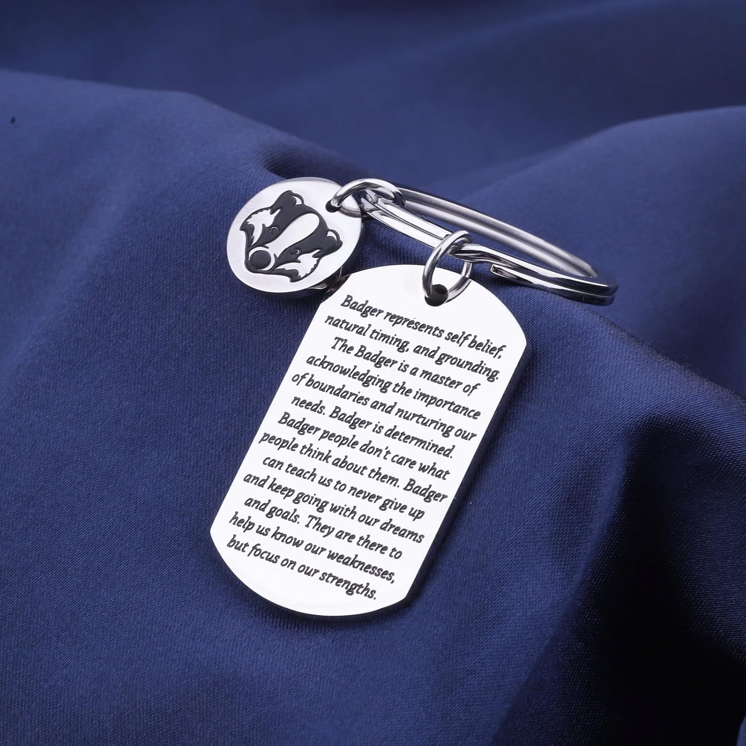 FAADBUK Badger Inspirational Gift for Badger Lover Badger Keychain Animal Lover Gift