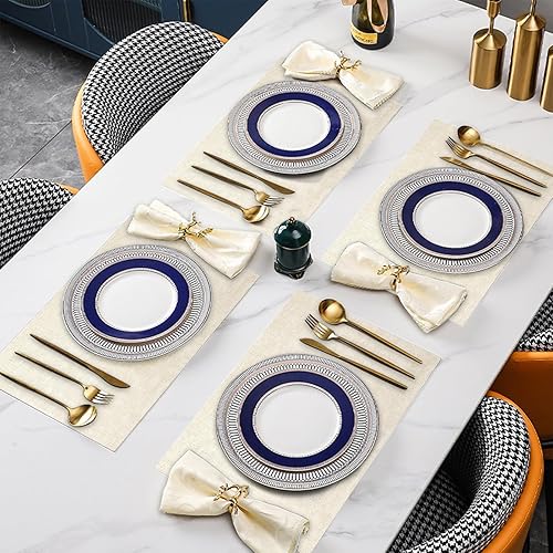 Miniatura 5 de SUEH DESIGN Juego de 6 manteles individuales de piel sintética, lavables, resistentes al calor, impermeables, para mesa de comedor, para interiores