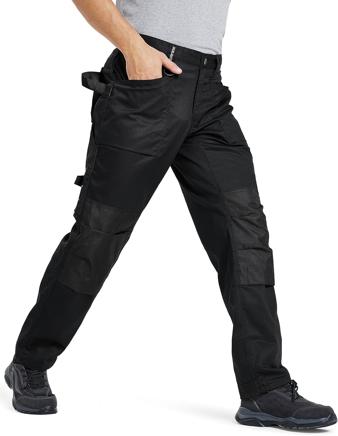 DURAWERK Men's Work Pants, Carpenter Pants with Reinforced Knee Pad Pockets & Knee Pads, Cargo Pants for Construction - Image 2