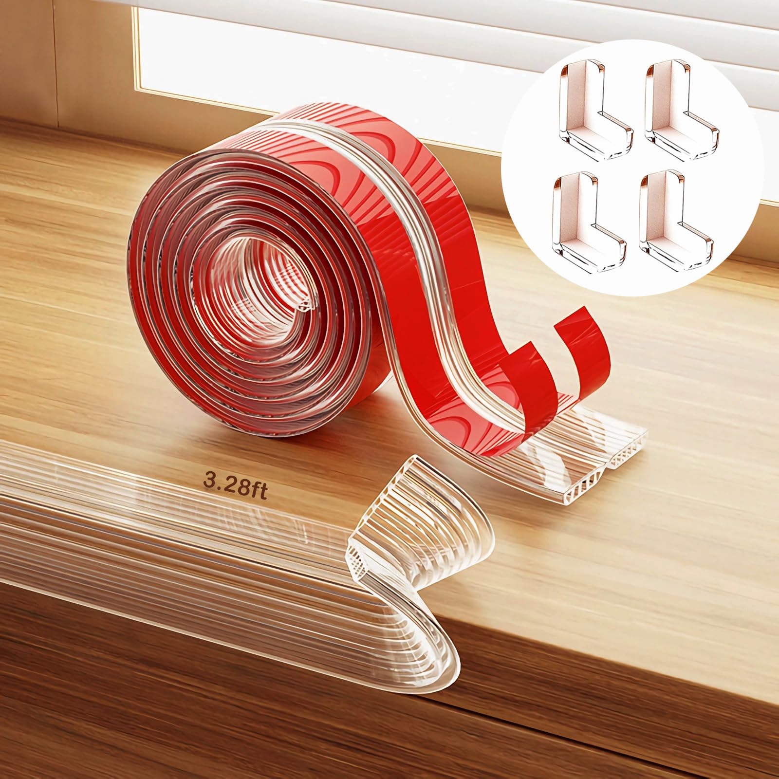 Baby Proofing, Clear Corner Protector Baby, 3.28ft(0.78x0.78IN) Silicone Soft Corner Protectors for Kids, Upgraded Airbag Corner Guards for Furniture, Tables, Desk Edge Cushion