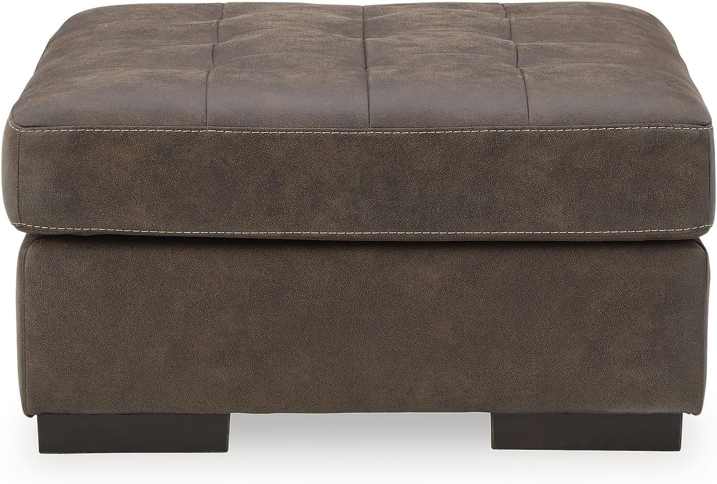 Signature Design by Ashley Maderla Classic Square Tufted Oversized Accent Ottoman, Dark Brown