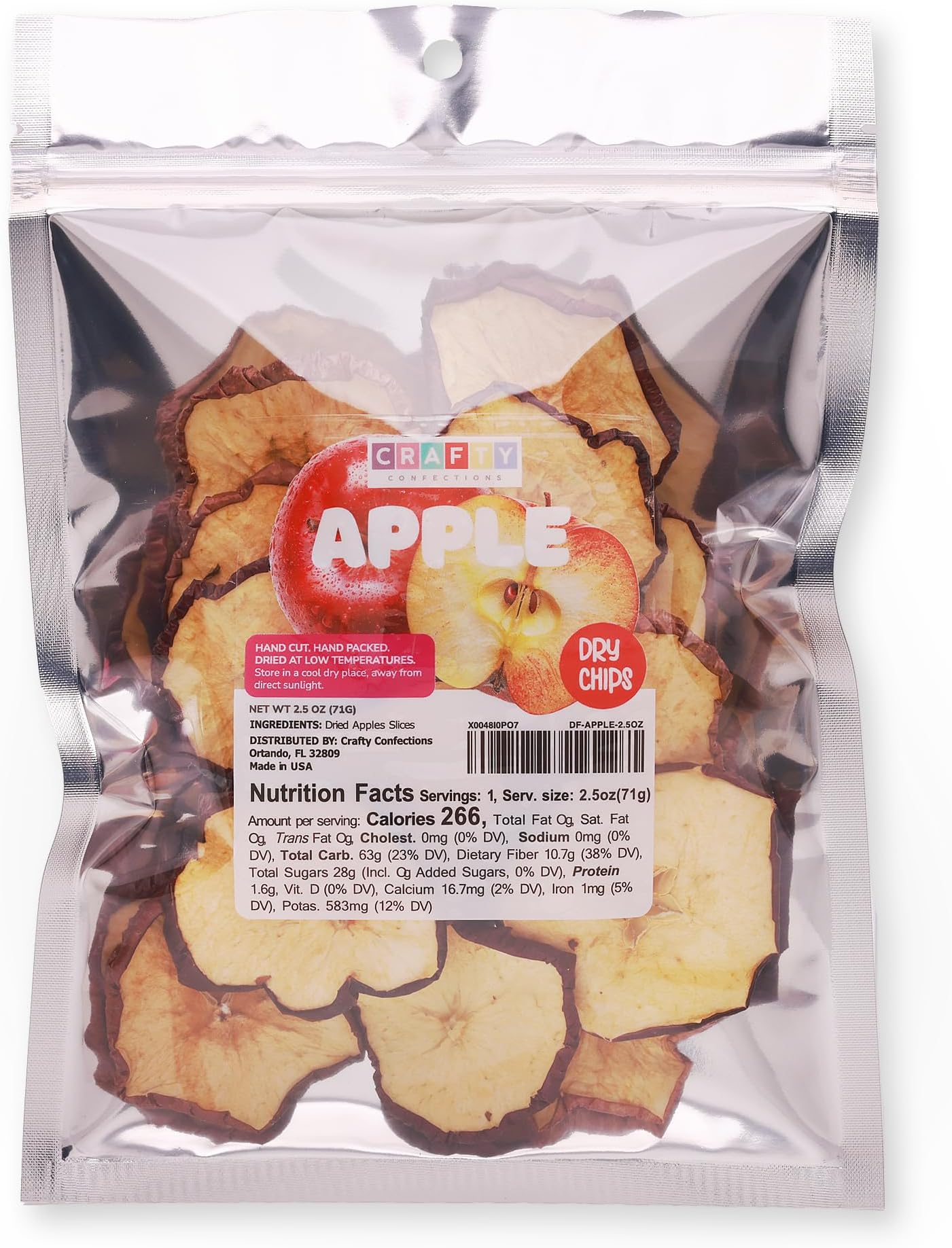 Premium Dried Apple Slices Dehydrated Apples 2.5 OZ (71 g) - 100% Natural Gluten Free Fruit Snacks Made in US Dried Apples No Sugar Added -Healthy Dried Apple Slices for Cocktails Crafts Potpourri
