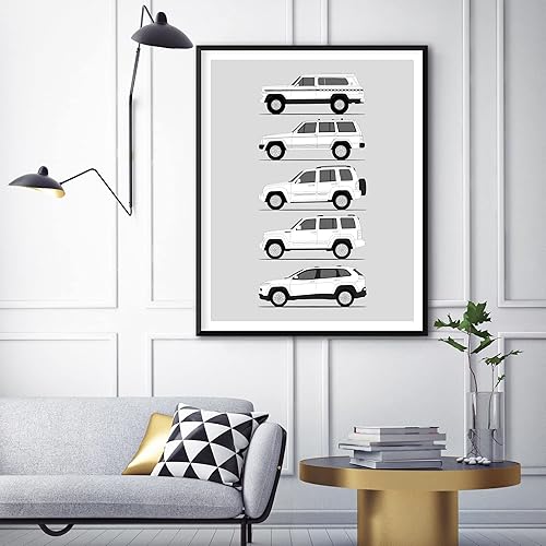 Miniatura 10 de Jeep Wrangler Generations (Yj, Tj, Jk, Jl) Inspired Poster Print Wall Art Handmade the Wrangler Generations (8x10" Print (Unframed), Satin Paper)