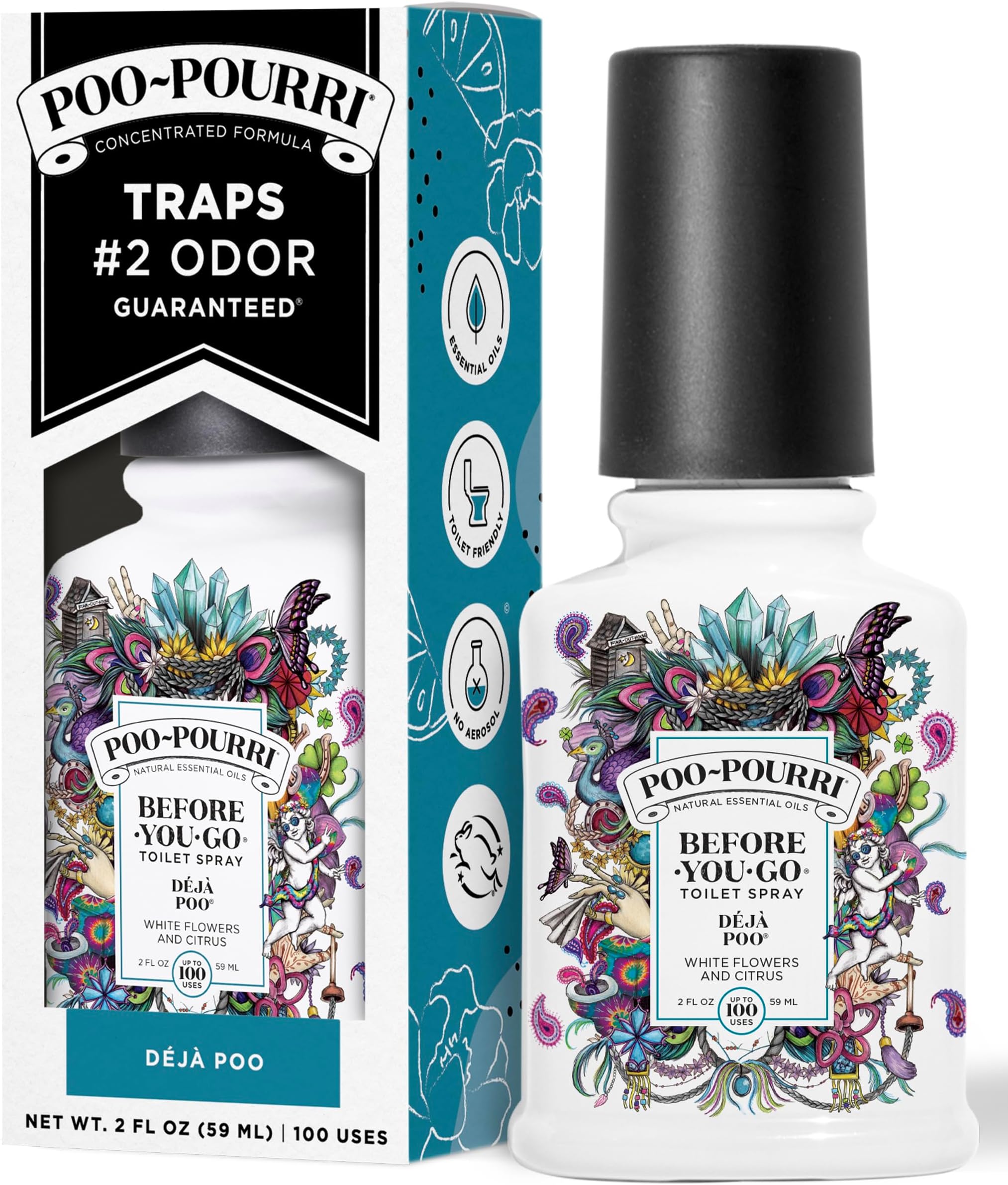 Poo-Pourri Royal Flush Custom Toilet Spray Bottle, 2-Ounce, White DJP-002-CB