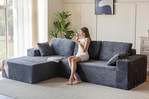 Miniatura 49 de MAXYOYO Sofá modular de 104 pulgadas con diván en forma de L, moderno sofá deshuesado para sala de estar, sofá en una caja, sofá cama de gran tamaño