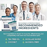 Vista 6 de Macuhealth Vitaminas oculares de triple carotenoide para adultos con luteína, zeaxantina y meso-zeaxantina (suministro para 3 meses) y MacuWipes