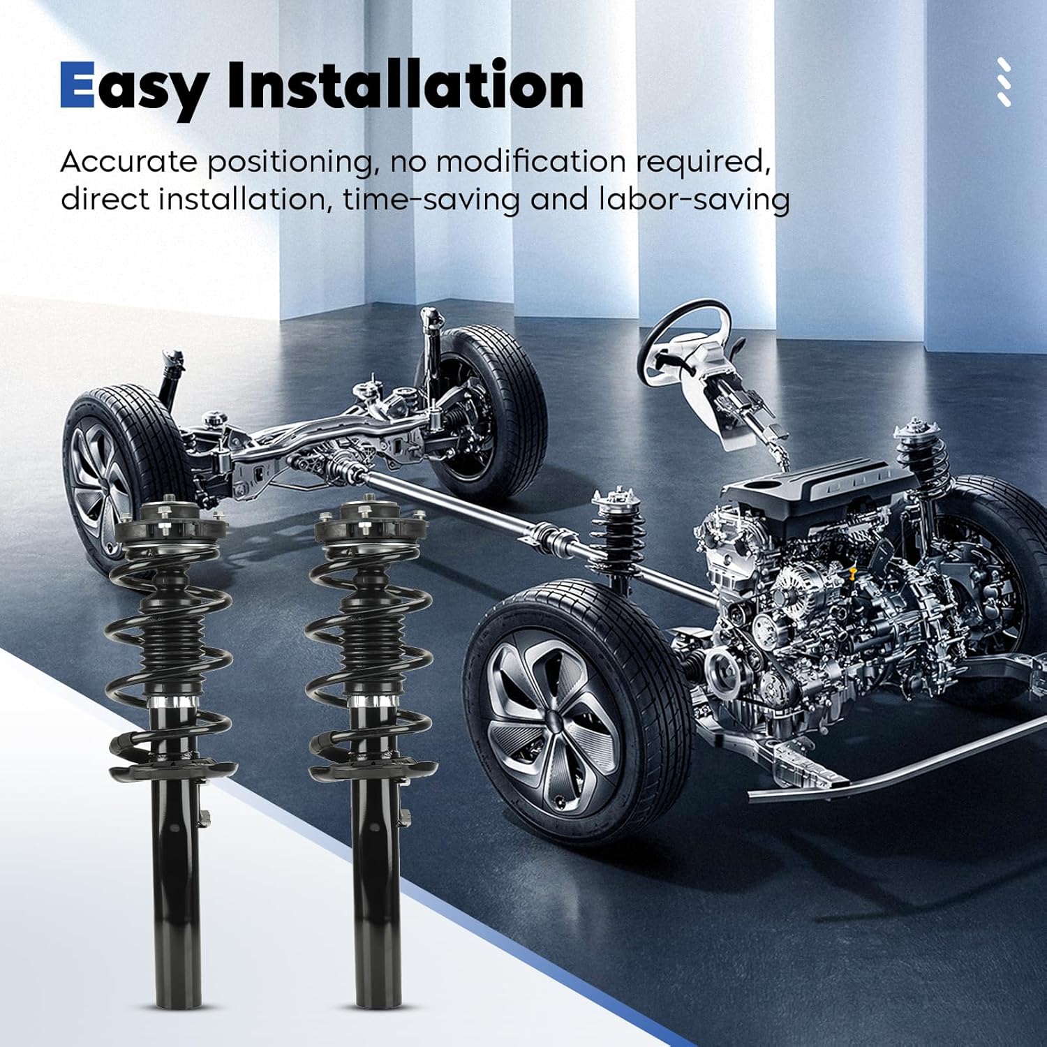 Front Struts Assembly Fit for Volkswagen Jetta 05-17, 09-16 for CC, 06-16 for Passat, 10-14 for Golf, 2012-2017 for Beetle, 06-13 for AUDI A3 Quattro, Shock Absorber & Sway Bars End Links (4Pcs)