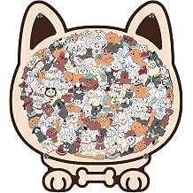 KAAYEE Dog Wooden Puzzle,100 Piece Morandi-Colored Dog Shaped Wooden Jigsaw Puzzle,Framed by Adorable Dogs Outline,Animal Shape Irregular, Gift for Lovers, Christmas & Family Game A