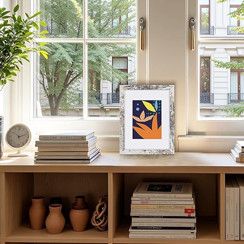 Vista 198 de Frametory, Los marcos de 16 x 20 pulgadas muestran imágenes de 11 x 14 pulgadas con paspartú o fotos de 16 x 20 pulgadas sin paspartú, vidrio Plata