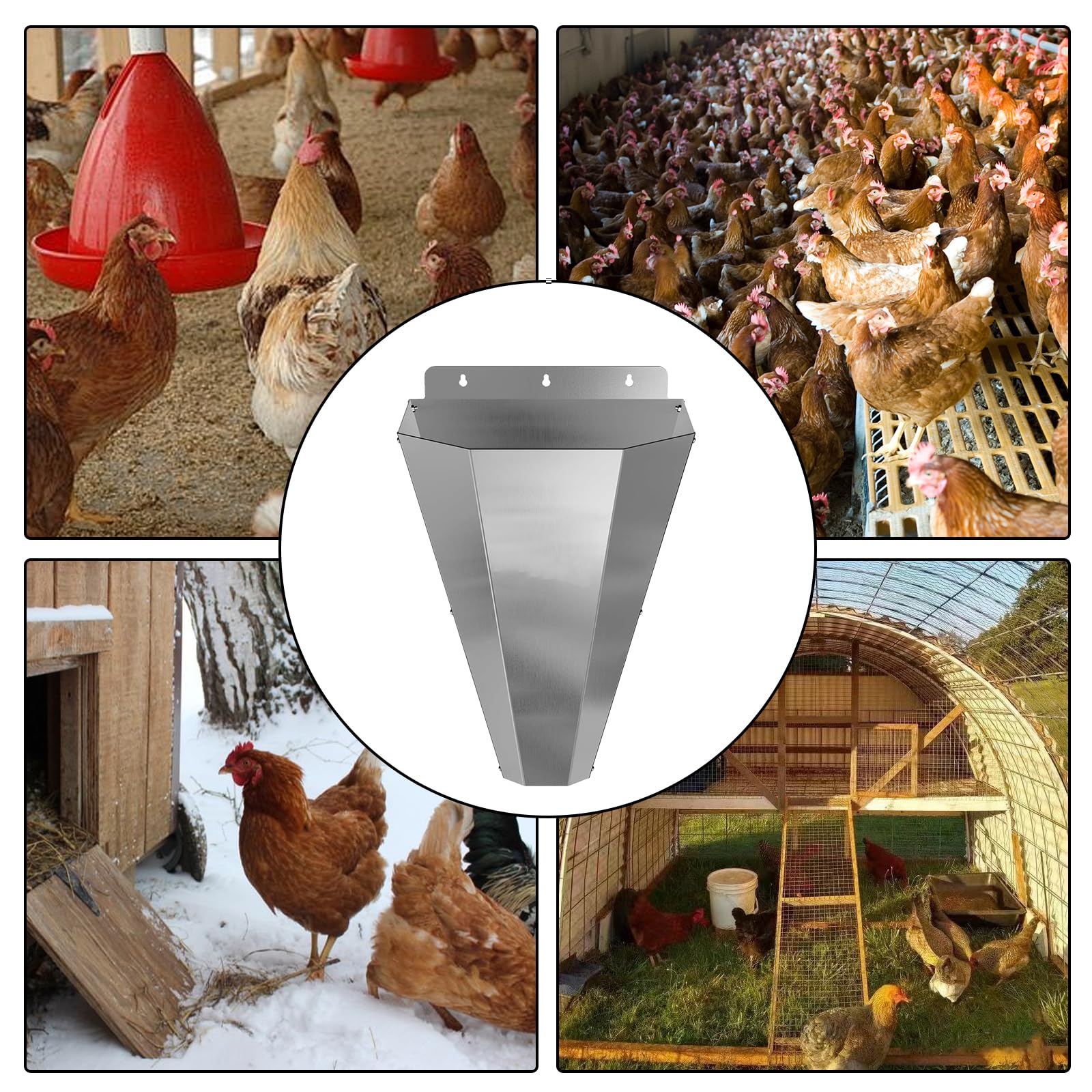 Imbuto da macello per pollame, Grande Cono in Acciaio Zincato per la Lavorazione del Pollame Cono di Pollo per Macellazione Antiruggine per Polli da Carne Galline Ovaiole