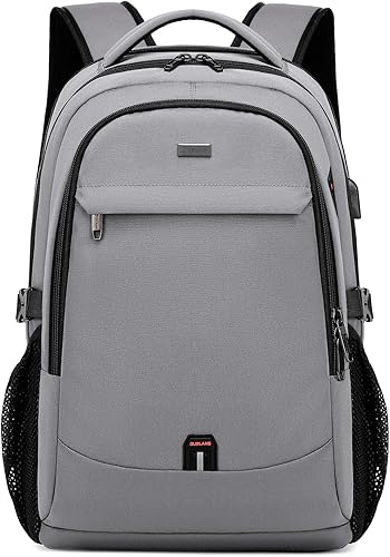 Miniatura 34 de DUSLANG Mochila para portátil de 17 pulgadas para viajes, resistente al agua, mochila universitaria para hombres, bolsa para computadora portátil