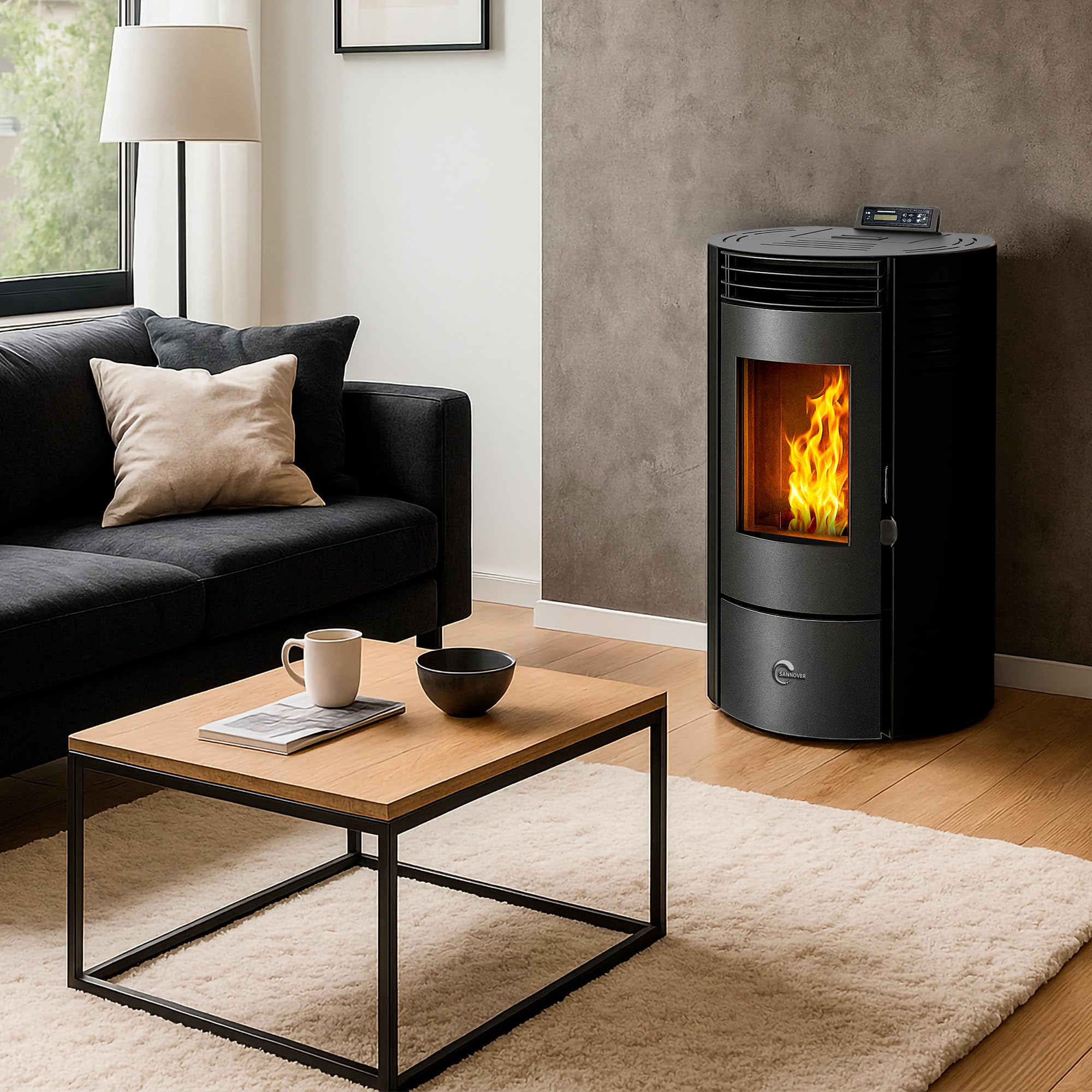 Sannover Azora Pelletofen wasserdicht 11,6 kW schwarz