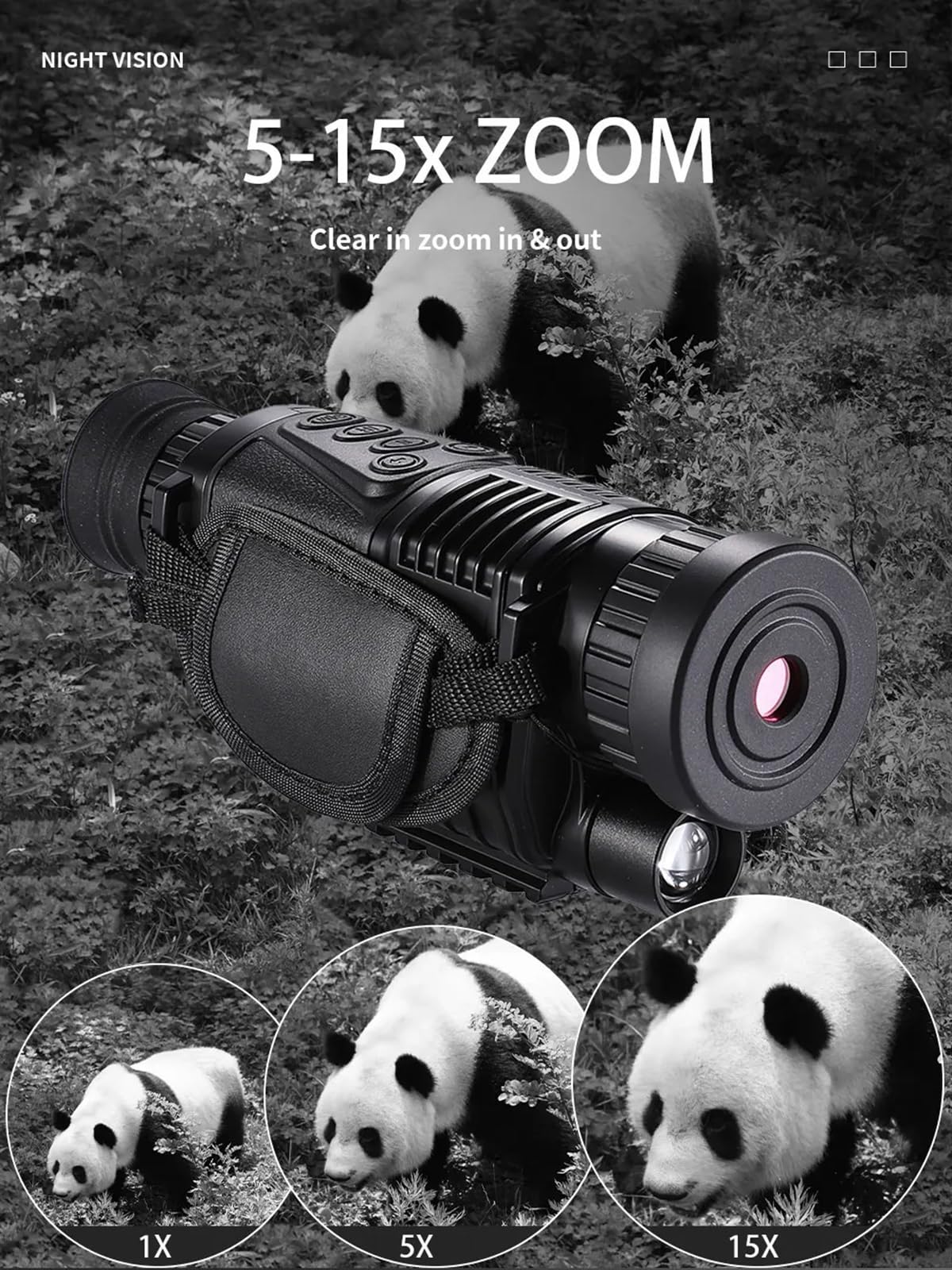 Amazon.co.jp: 暗視ゴーグル ナイトビジョン単眼 5X40 赤外線 IR 400M