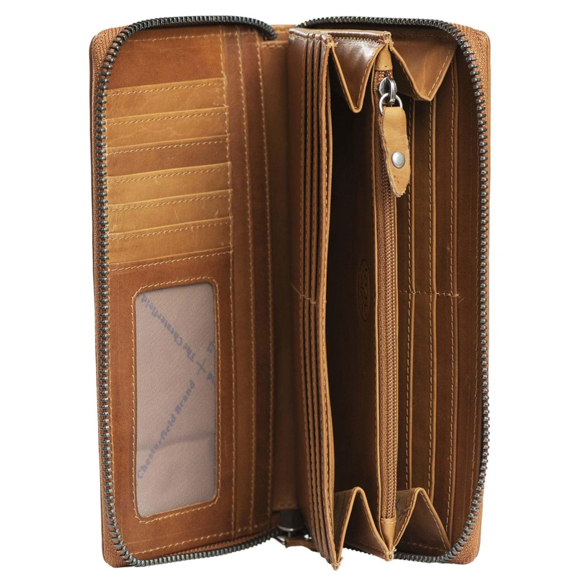 The Chesterfield Brand Wax Pull Up Halle Portefeuille en Cuir RFID 19 cm Cognac Taille Unique Moderne