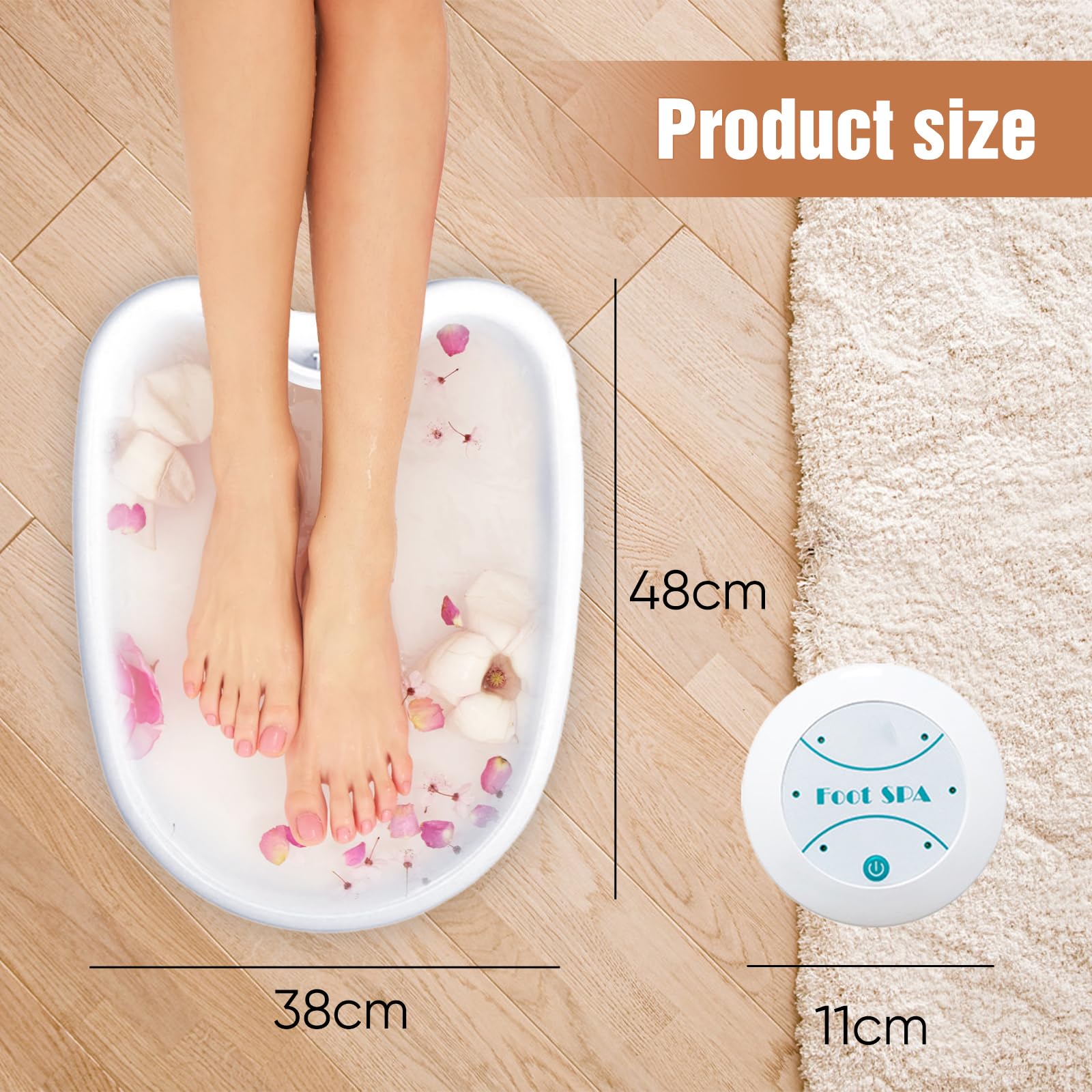 Ionen FußBad, Ionen Fussbad Detox, Elektrolyse Fussbad Entgiftung, Ionic Foot Spa Detox Becken Set, Ionen-Fussbad-System, Tragbare Pedicure Foot Bathtub (mit Becken)