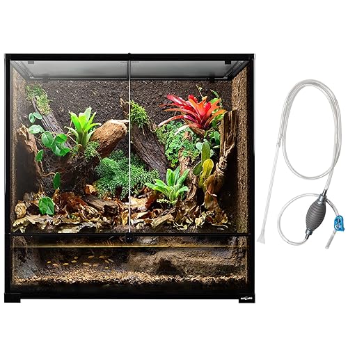 REPTI ZOO Large Reptile Paludarium Tank, Vertical Reptile Terrarium Wide & Tall Amphibian Tank with Top Screen Ventilation (36" W X 18" D X 36" H (Paludarium))