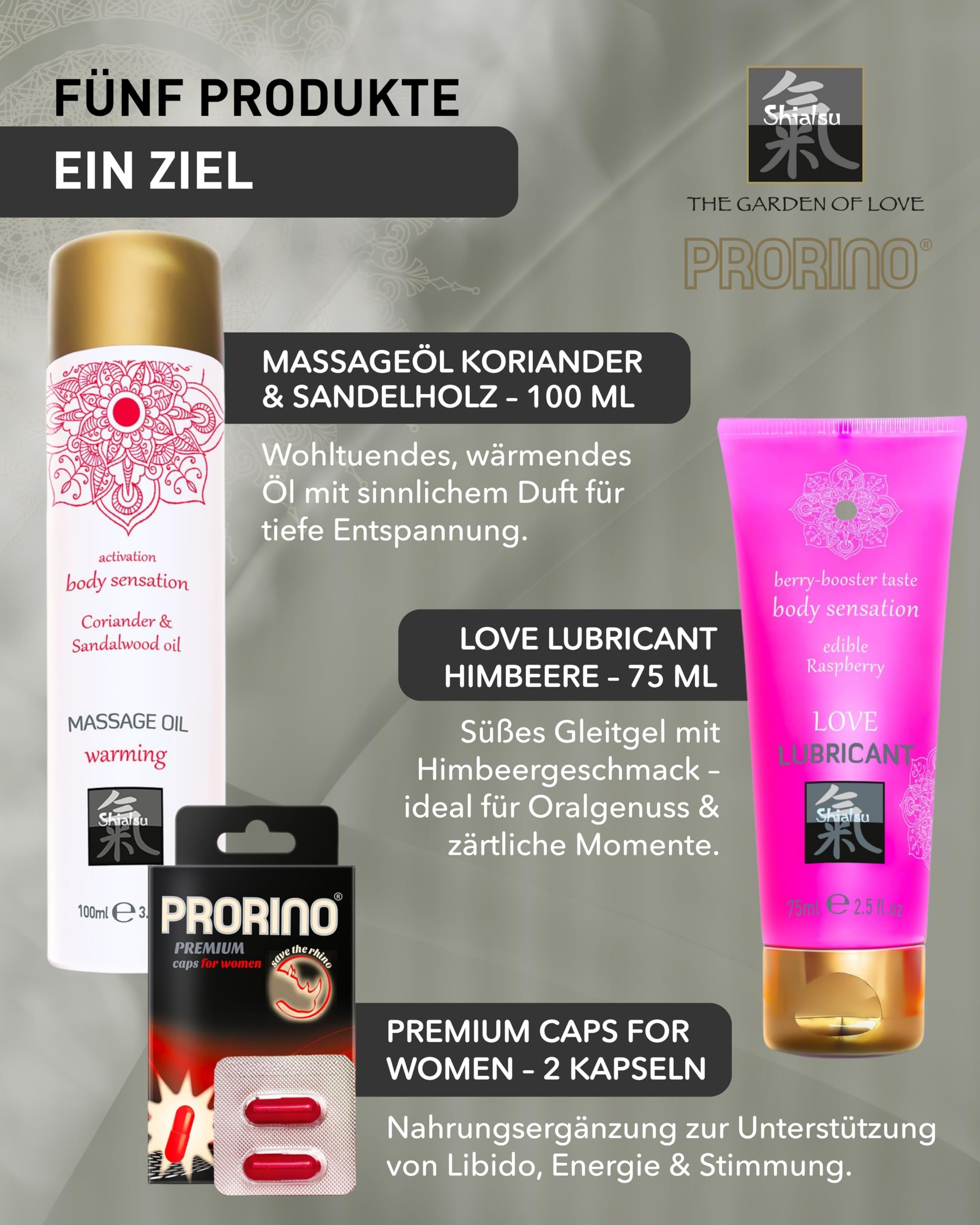 HOT Junggesellinnenbox I Mit Stimulation Gel, Couples Cream, Gleitmittel, Massageöl & Libido-Kapseln I Hochwertige Inhaltsstoffe, verführerische Düfte & Aromen I Ideal als Geschenk