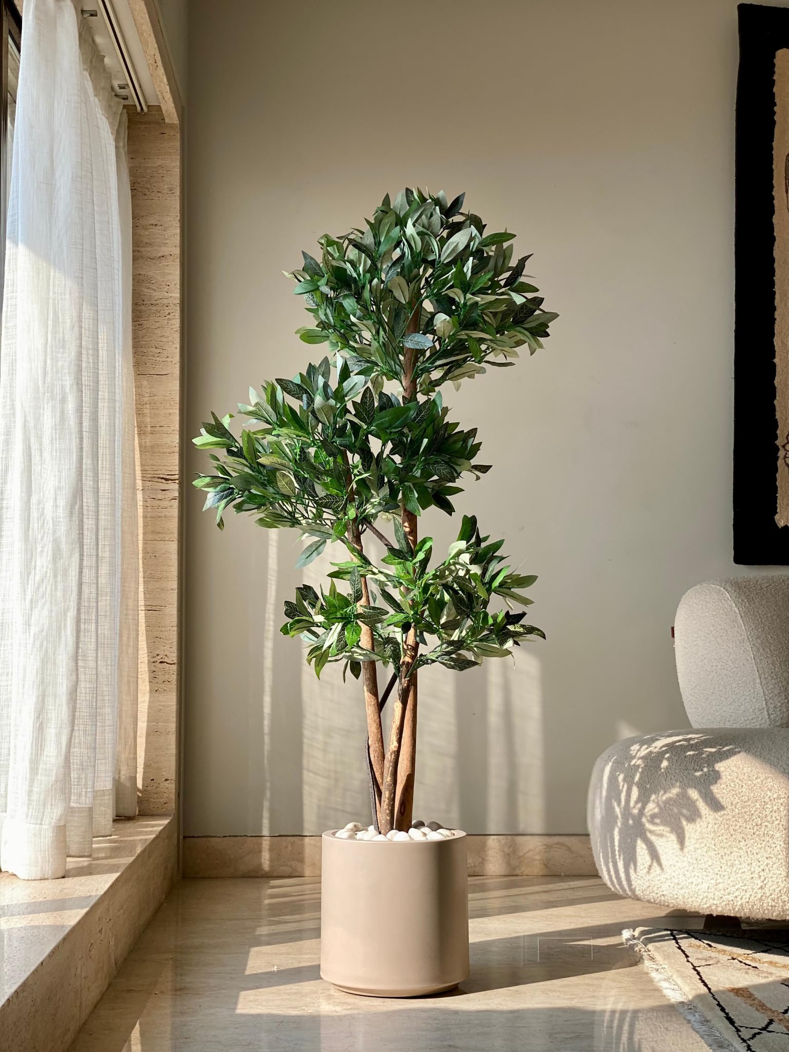 MASON HOME Artificial Bay Topiary Plant Without Pot - 5 Feet | Realistic Plants - Trees - Flowers | Indoor Tropical | Home - Shop - Office | Gifting - Décor - Ambience - Durable | No Maintenance-image-20