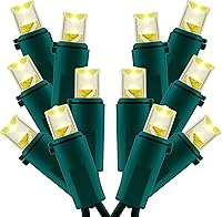 Vista 7 de Luces de Navidad multicolor gran angular, paquete de 2 juegos de 25 pies 100 LED de cable verde de 0.197 in con certificación UL de grado comercial