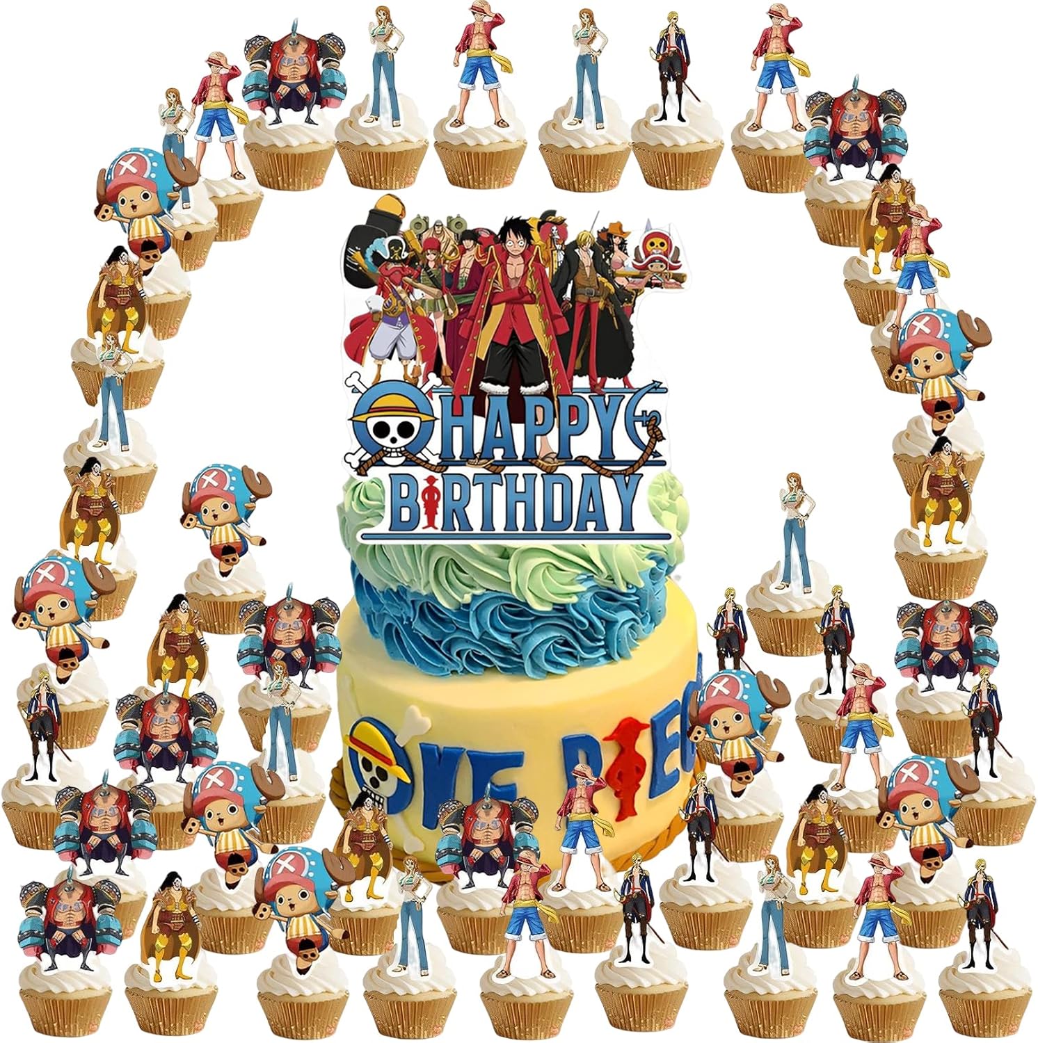 One Piece Party Decorations, 49Pcs One Piece Birthday Decorations, One
