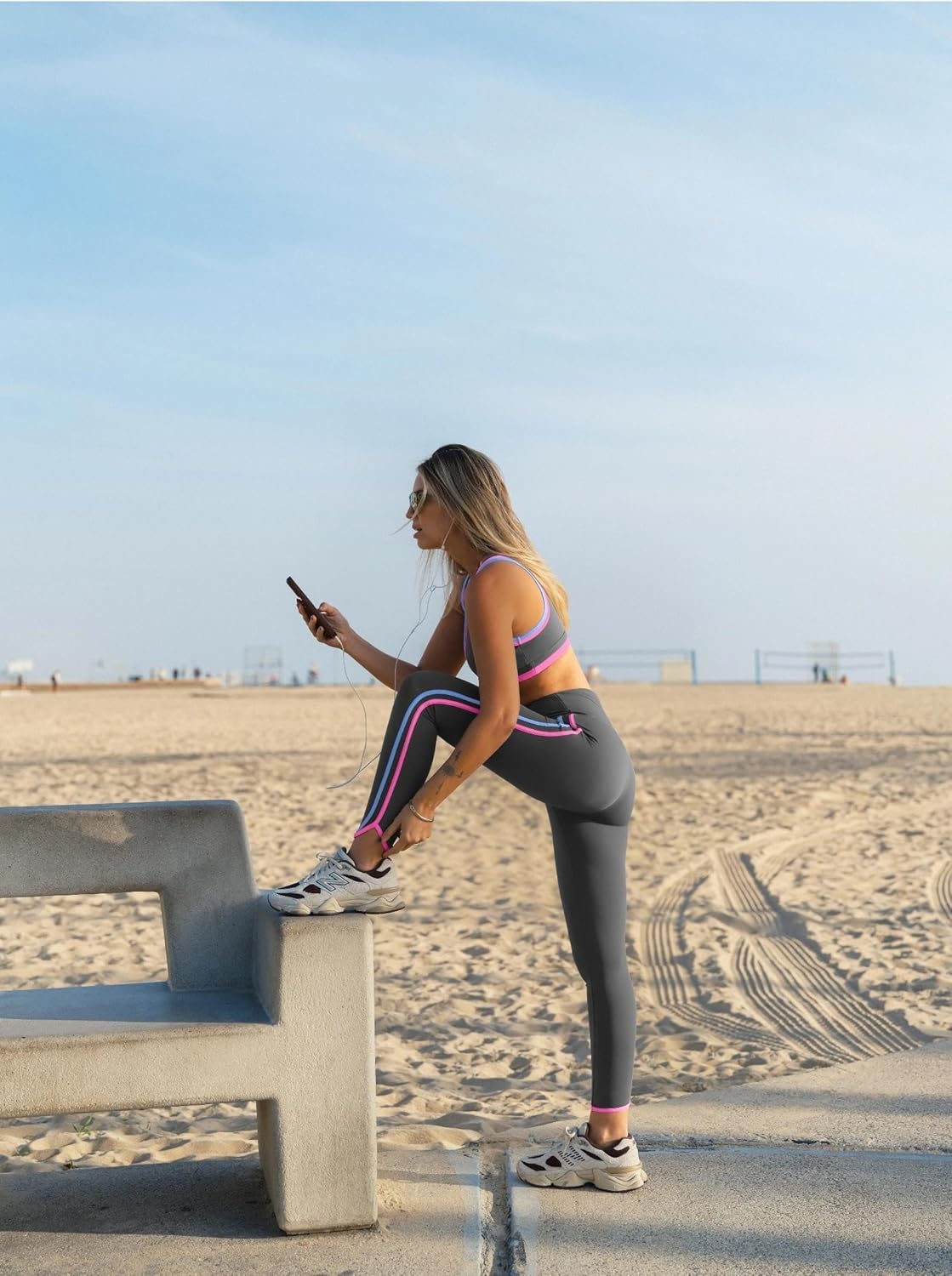 popvil Women 2 Piece Workout Sets V Neck Sports Bra High Waist Leggings Womens Workout Sets Athletic Gym Outfits - Image 5