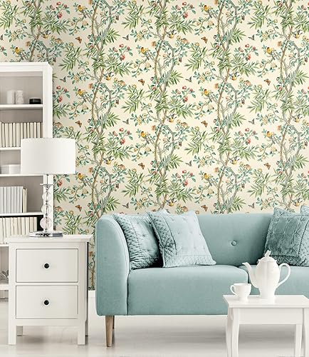 Miniatura 5 de Surface Style - Papel tapiz para despegar y pegar, papel tapiz floral para dormitorio, tocador, cocina, autoadhesivo, vinilo, cobertura de 30.75