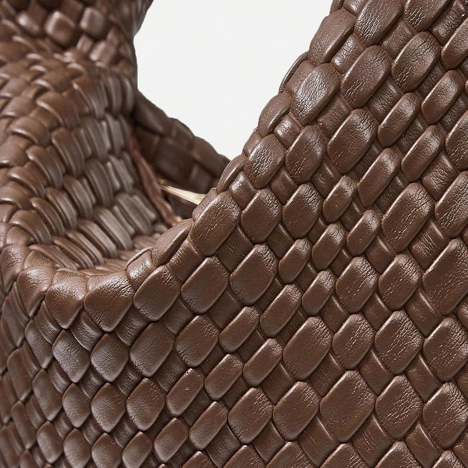 Women’s Woven Hobo Bag Faux Leather Zipper Handbag, Knot Strap Ruched Clutch Purse for Party Wedding Everyday Use - Image 6