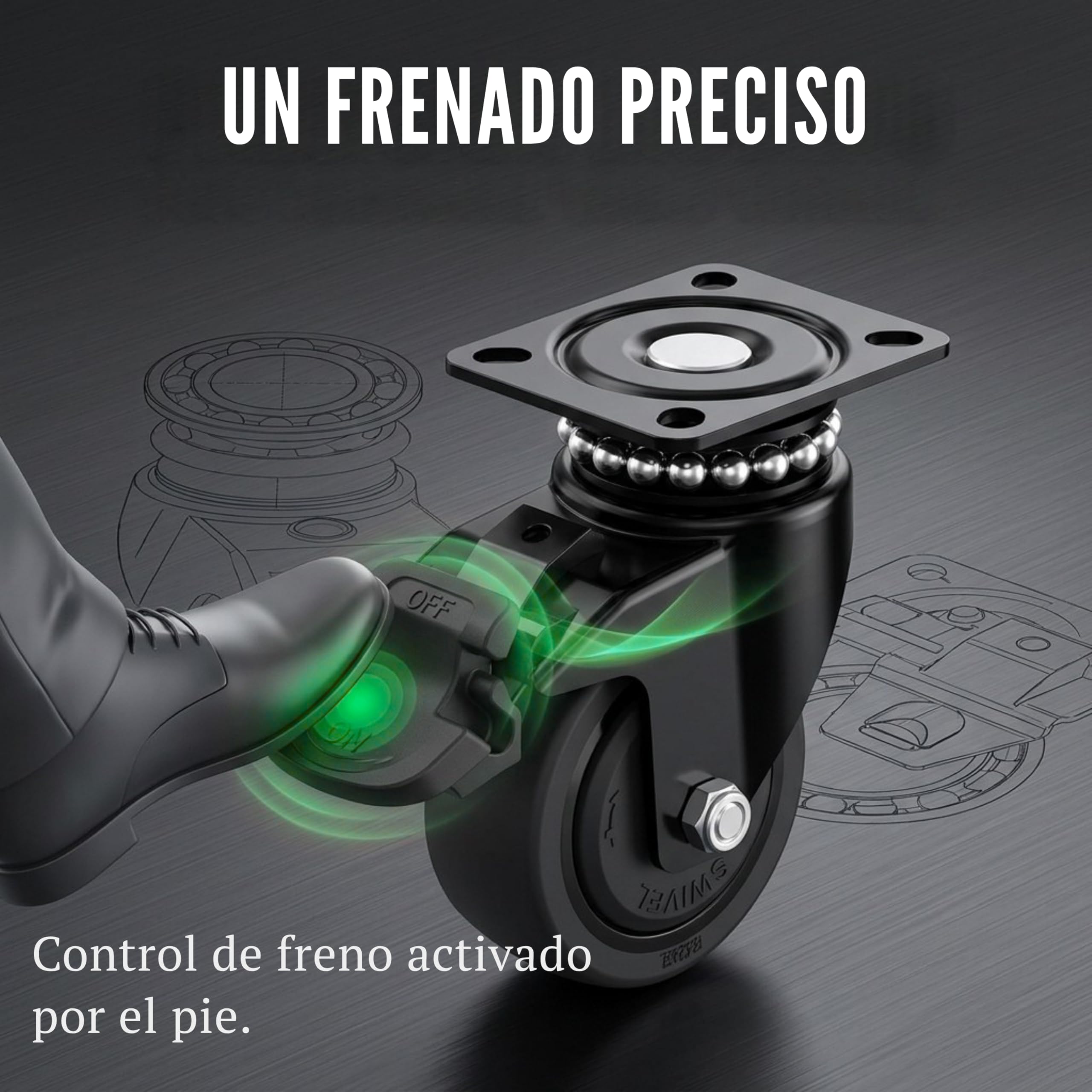 Carretilla Plegable hasta 100kg con 6 Ruedas de Goma con Freno, Carro de Transporte Plegable Extensible 60x30 cm, Mango Telescópico Ajustable, Plataforma Compacta para Mudanzas, Compras o Trabajo
