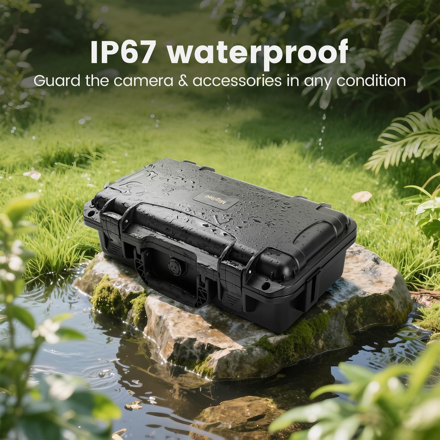 Waterproof Hard Case Compatible with Insta360 X5 / Insta360 X4 Action Camera and Accessories, Travel Carrying Bag for Selfie Sticks, Batteries, Charger and Motorcycle Clamp