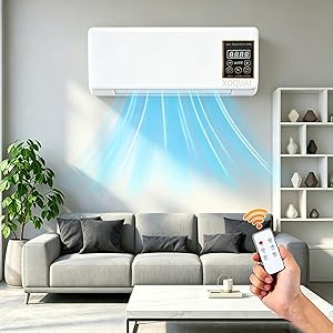 Ventilateur Mural Avec Télécommande,Climatiseur Mural Réversible Split,Climatiseur Sans Unité Extérieure,Air Conditioner,V…
