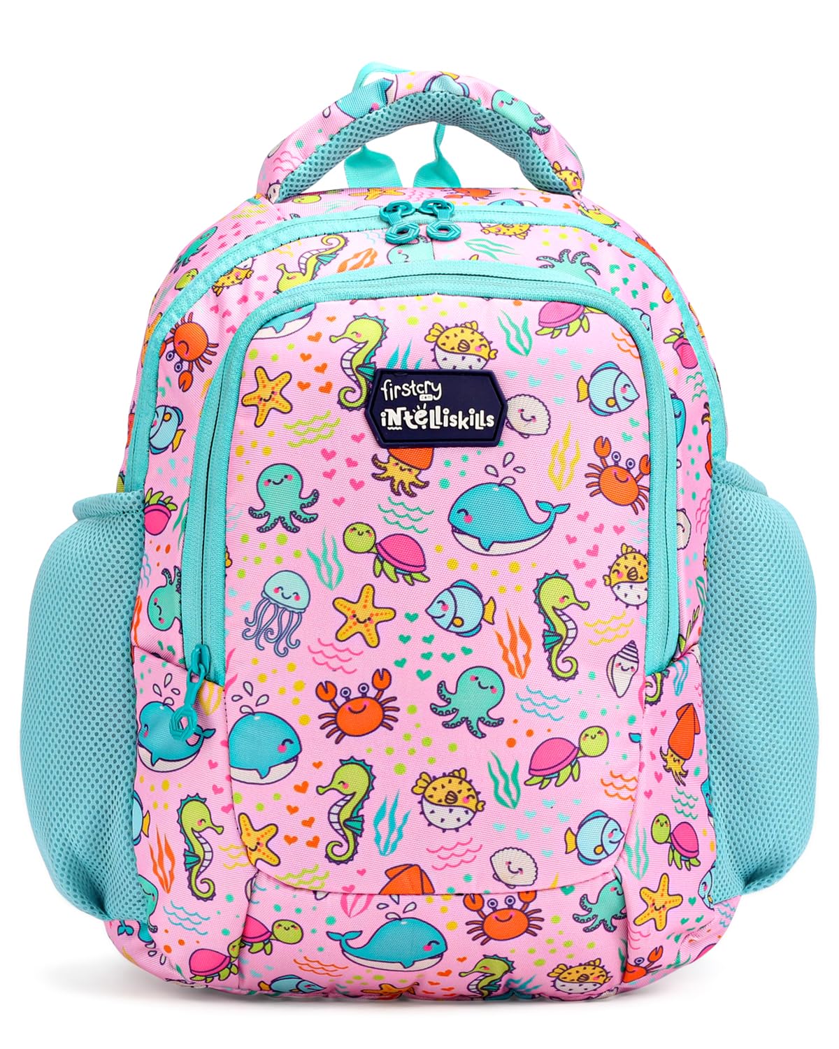 Intelliskills Premium Ocean Animals themed Backpack for Kids, Printed School Bag for Boys & Girls, Comfortable & Lightweight Shoulder Backpack for Children, Multi-Pocket Bag for 3+ Years Kids-image-43