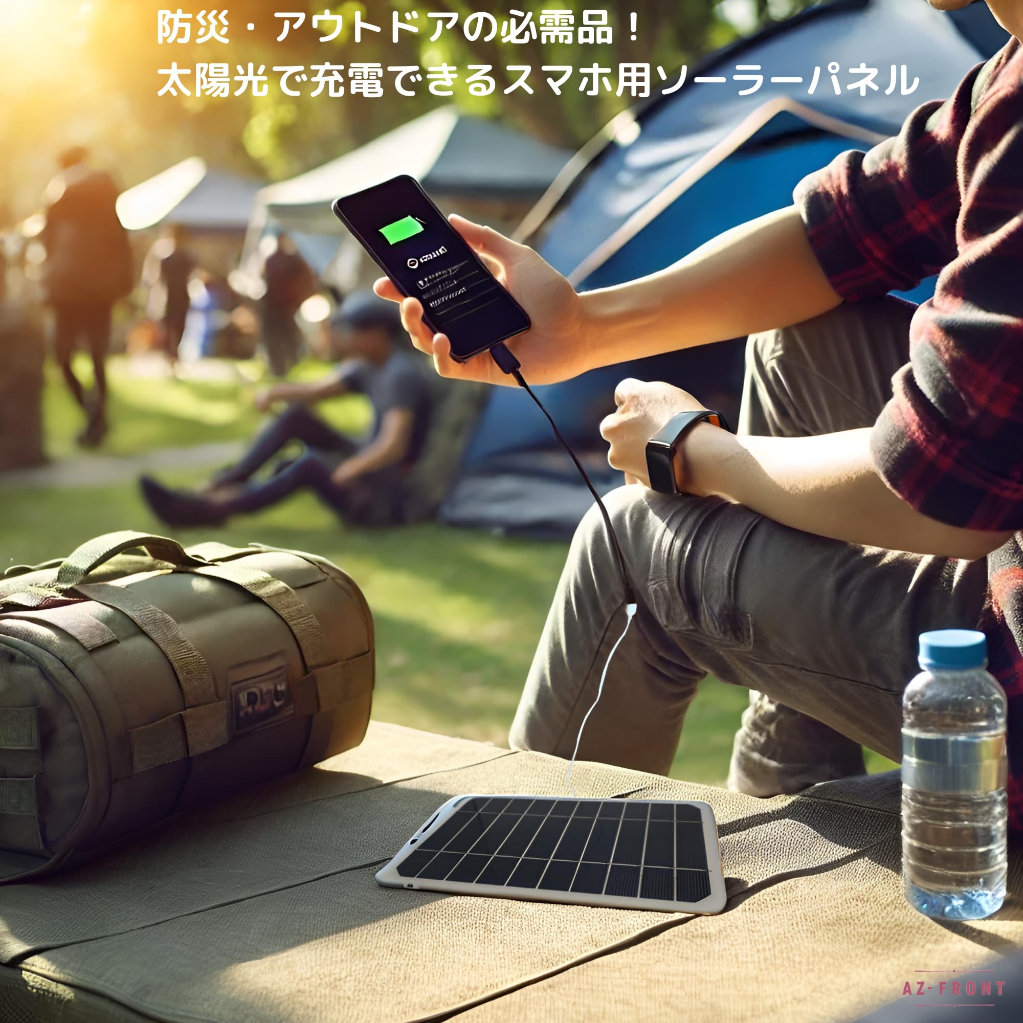 Amazon | AZ-FRONT 災害用 ソーラーパネル USB充電器 スマホ対応