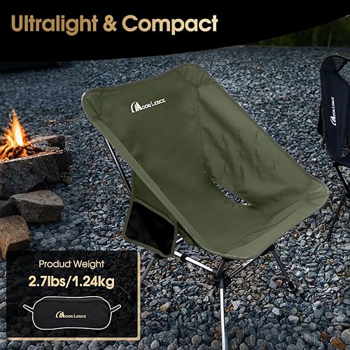Miniatura 3 de MOON LENCE Silla de camping portátil Plus, comodidad y tamaño mejorados, compacta y ligera, silla plegable para mochilero y senderismo, capacidad de