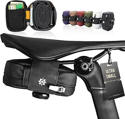 Lumiere & Co. Falcon Magnetic Saddle Bag – 0.37L Ultra Small Bike Bag, Fast Magnetic Buckle Attachment | Road Cycling-Specific Bike Seat Bag Black, Ultra Small
