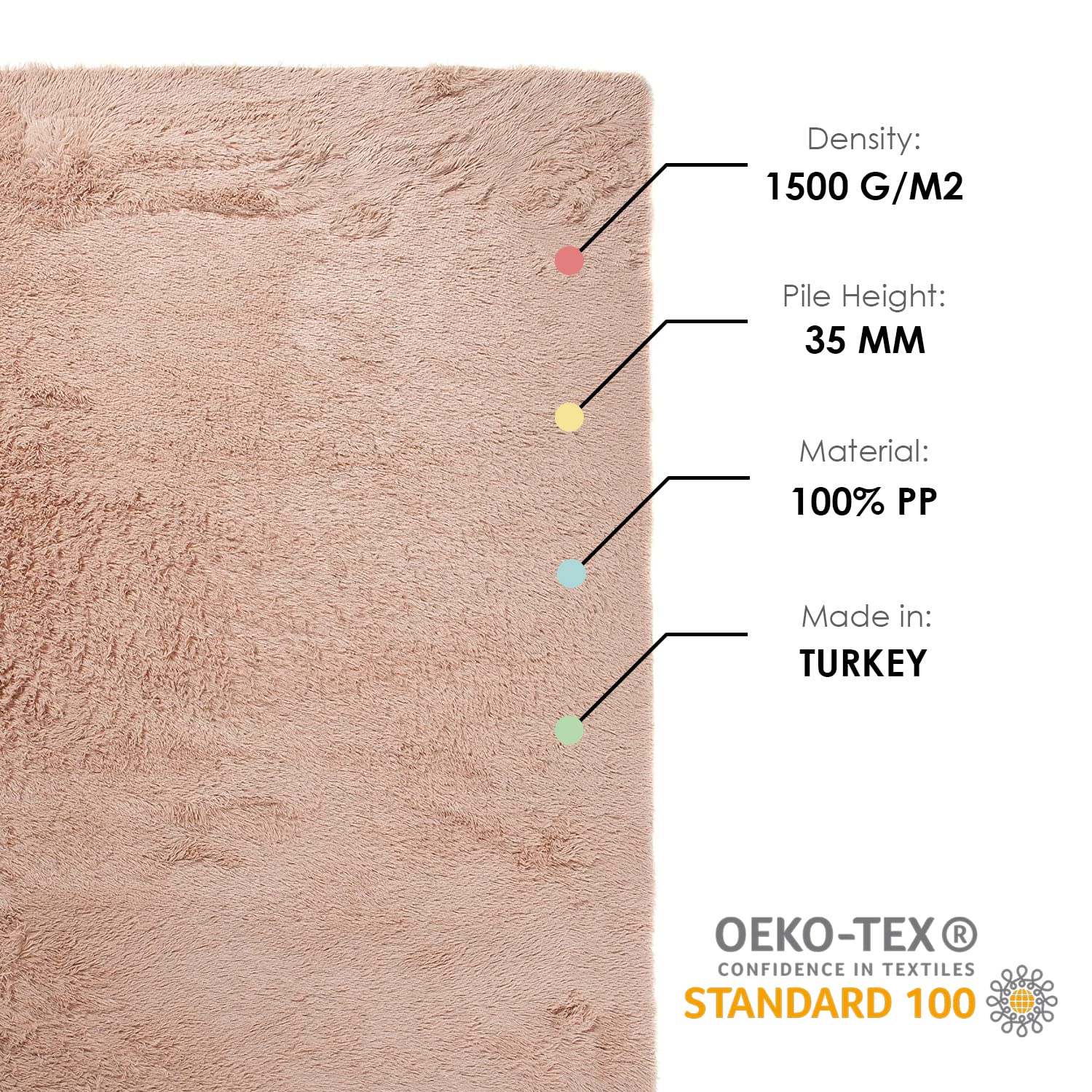 Carpeto Rugs Tappeto Salotto Moderno Peloso - Tappeto Camera da Letto Morbido - Tappeti Moderni Soggiorno Pelo Lunga - Tappeto Cameretta Grande - Beige Chiaro - 140 x 200 cm